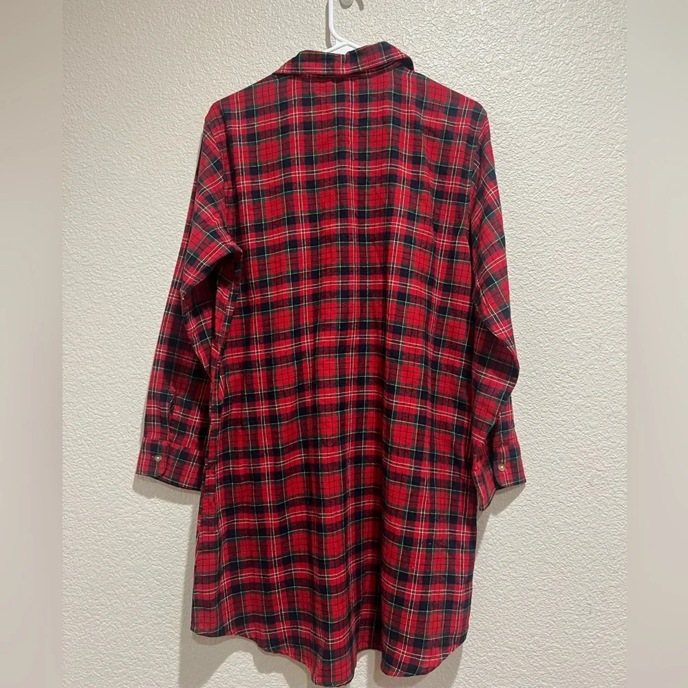 Lauren Ralph Lauren Plaid Flannel Sleepshirt, M